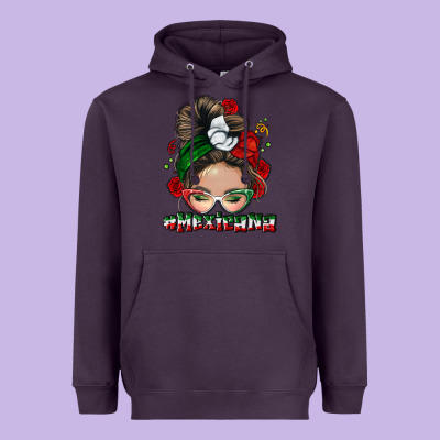 Mexicana Messy Bun Heavyweight Hoodie Designed By Nancycooperartshop