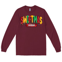 Burgundy swiftmas season Long Sleeve Tee - MaliasSmallBusiness