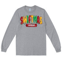 Heather Grey swiftmas season Long Sleeve Tee - MaliasSmallBusiness