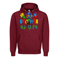 Burgundy my brother is au some a Zipper Hoodie - Artiststas