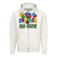 Oatmeal Heather my brother is au some a Zipper Hoodie - Artiststas