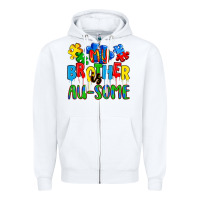 White my brother is au some a Zipper Hoodie - Artiststas