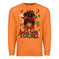 Carrot santa's favorite teacher afro messy bun Premium Sweatshirt - texasbilliewilder