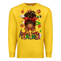 Lemon santa's favorite teacher afro messy bun Premium Sweatshirt - texasbilliewilder