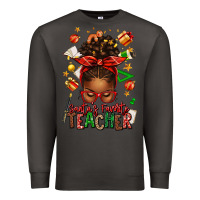 Smoke santa's favorite teacher afro messy bun Premium Sweatshirt - texasbilliewilder