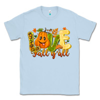 Dusty Blue Love Fall Y'all Classic Tee - CowhideDigitalArt
