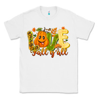White Love Fall Y'all Classic Tee - CowhideDigitalArt