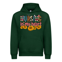 Forest Green Nursing In My Heart Urban Hoodie - FaDigitalArtStudio