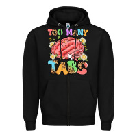 Black too many tabs Zipper Hoodie - Artiststas