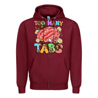Burgundy too many tabs Zipper Hoodie - Artiststas