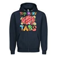 Navy too many tabs Zipper Hoodie - Artiststas