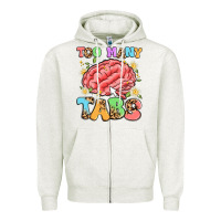 Oatmeal Heather too many tabs Zipper Hoodie - Artiststas