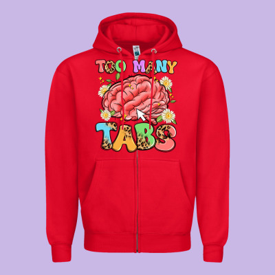 Too Many Tabs Zipper Hoodie Designed By Artiststas