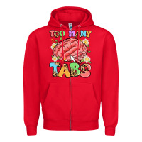 Red too many tabs Zipper Hoodie - Artiststas