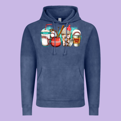 Baseball Coffee Cups Vintage Hoodie Designed By Jasminsmagicworld