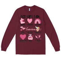 Burgundy funny valentines Long Sleeve Tee - MaliasSmallBusiness