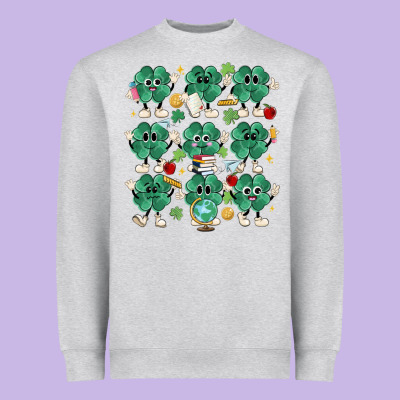 Teacher St Patrick Day Clovers Heavyweight Sweatshirt Designed By Maliassmallbusiness
