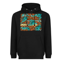 Black Leopard and Aztec Background Western Heavyweight Hoodie - texasbilliewilder