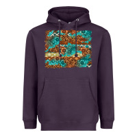 Plum Leopard and Aztec Background Western Heavyweight Hoodie - texasbilliewilder