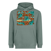 Sage Leopard and Aztec Background Western Heavyweight Hoodie - texasbilliewilder