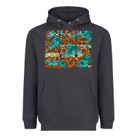 Smoke Leopard and Aztec Background Western Heavyweight Hoodie - texasbilliewilder