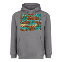 Storm Leopard and Aztec Background Western Heavyweight Hoodie - texasbilliewilder
