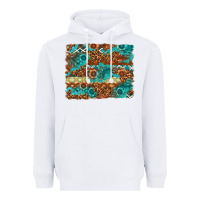 White Leopard and Aztec Background Western Heavyweight Hoodie - texasbilliewilder