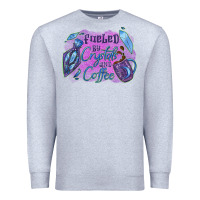 Heather Grey Fueled by crystals and coffee halloween Premium Sweatshirt - NancyCooperArtShop