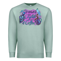 Seafoam Fueled by crystals and coffee halloween Premium Sweatshirt - NancyCooperArtShop