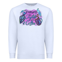 White Fueled by crystals and coffee halloween Premium Sweatshirt - NancyCooperArtShop