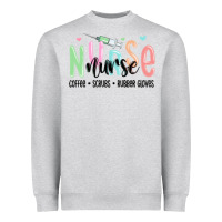 Heather Grey coffee scrubs rubber gloves nurse Heavyweight Sweatshirt - MaliasSmallBusiness
