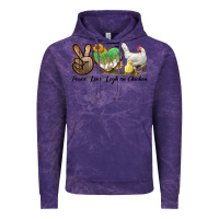 Cloud Purple Peace Love Leghorn Chicken Vintage Hoodie - LillyAllenDesigns