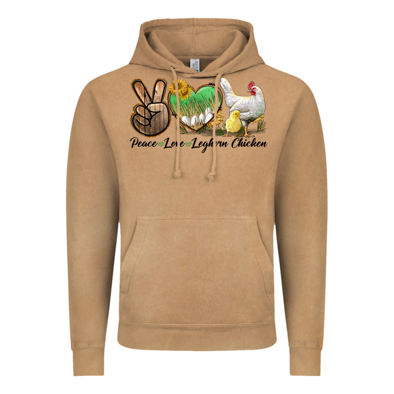 Peace Love Leghorn Chicken Vintage Hoodie by LillyAllenDesigns | Teevron