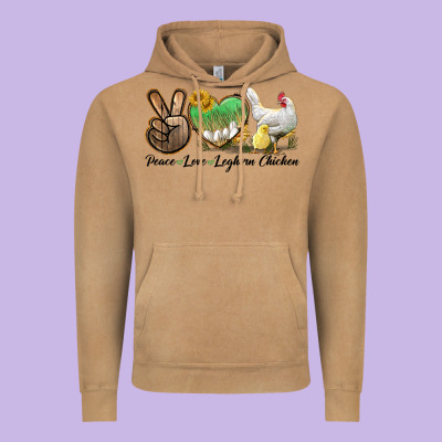 Peace Love Leghorn Chicken Vintage Hoodie Designed By Lillyallendesigns