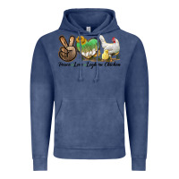 Vintage Denim Peace Love Leghorn Chicken Vintage Hoodie - LillyAllenDesigns