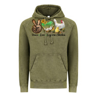 Vintage Olive Peace Love Leghorn Chicken Vintage Hoodie - LillyAllenDesigns