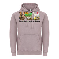 Vintage Zinc Peace Love Leghorn Chicken Vintage Hoodie - LillyAllenDesigns