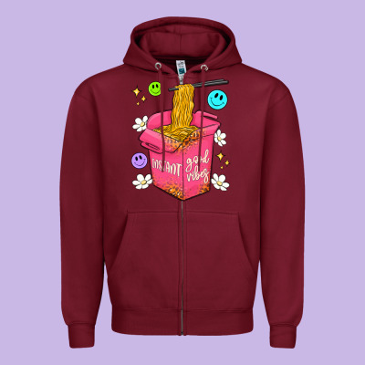 Instant Good Vibes Zipper Hoodie Designed By Artiststas