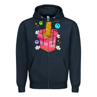 Navy instant good vibes Zipper Hoodie - Artiststas