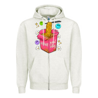 Oatmeal Heather instant good vibes Zipper Hoodie - Artiststas