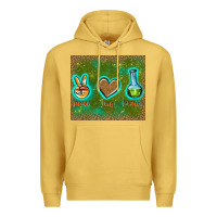 Antique Gold peace love lab tech Premium Hoodie - TumblerDesignByShophia