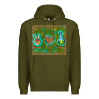 Army Green peace love lab tech Premium Hoodie - TumblerDesignByShophia
