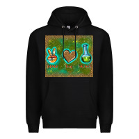 Black peace love lab tech Premium Hoodie - TumblerDesignByShophia