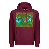 Burgundy peace love lab tech Premium Hoodie - TumblerDesignByShophia