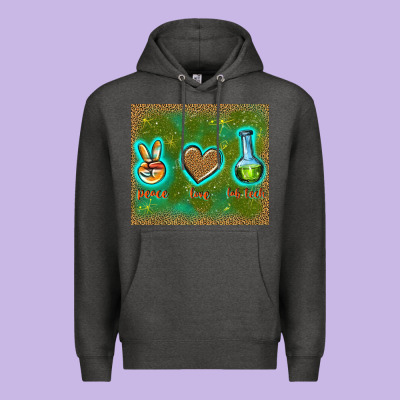 Peace Love Lab Tech Premium Hoodie Designed By Tumblerdesignbyshophia