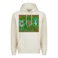Oatmeal Heather peace love lab tech Premium Hoodie - TumblerDesignByShophia