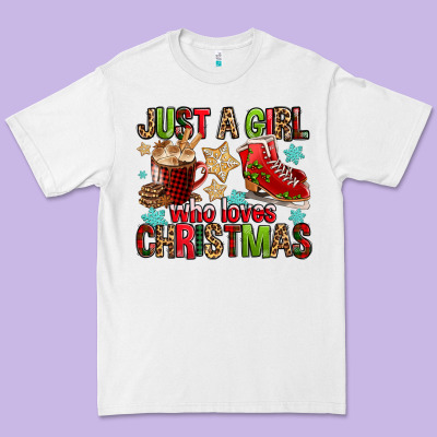 Just A Girl Who Loves Christmas Premium Tee Designed By Fadigitalartstudio