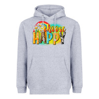 Heather Grey Choose happy Heavyweight Hoodie - NancyCooperArtShop