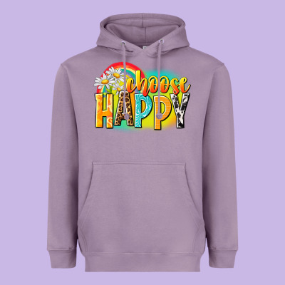 Choose Happy Heavyweight Hoodie Designed By Nancycooperartshop