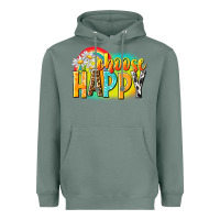 Sage Choose happy Heavyweight Hoodie - NancyCooperArtShop